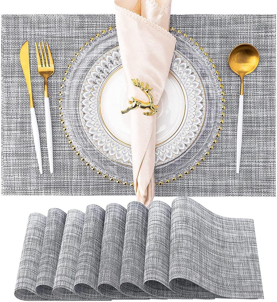2/4PCS Placemats Washable Easy To Clean Vinyl Dining Table Pads Durable PVC Weave Table Mats Coasters Banquet Party Home Decor