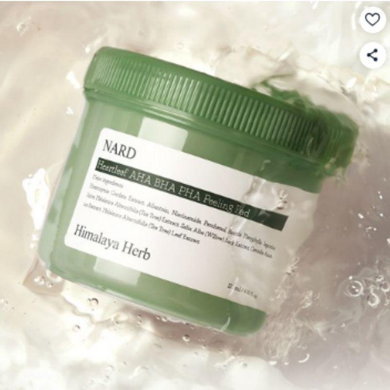 NARD Bouquetiere Herzblatt AHA BHA PHA Peeling-Pads 120ml – Mehrsäure-Peeling-Toner-Pads für Porenpflege und glatte Haut (70 Pads)