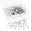 50pcs Bouquet Pins Flower Pin Round Diamond Crystal Floral Pins Rhinestone Wedding Corsages Pins Diamond Head Straight Pin