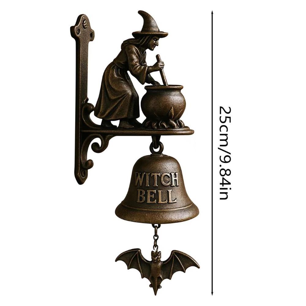 Witch Bell Witch Doorbell Wrought Iron Broom Witch Resin Potion Witch Doorbell