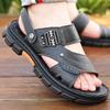 Men's sandals summer new cool slippers men's cowhide thick-soled non-slip middle-aged dual-purpose beach shoes