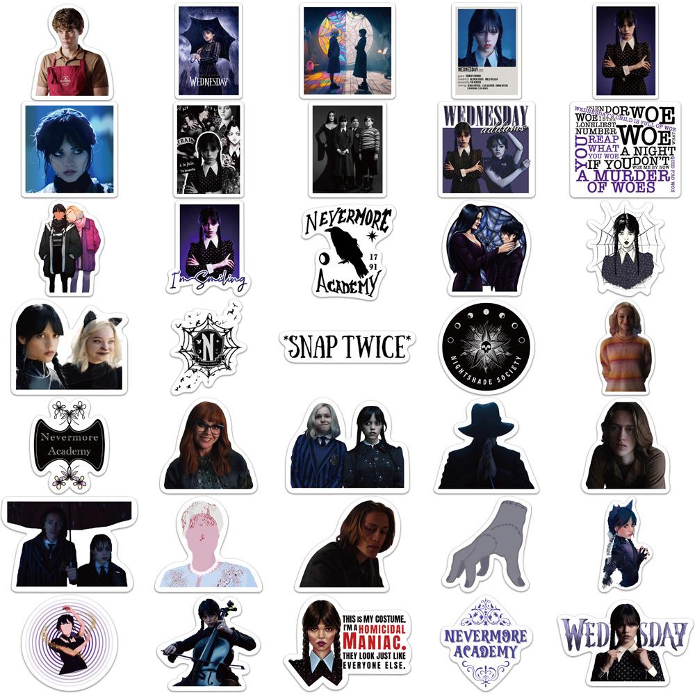 Wednesday Addams Stickers Movie Addams Family Theme Stickers for Teens Gift