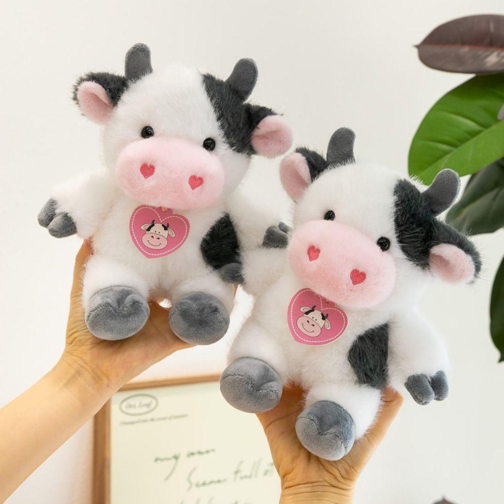 Cartoon Cow Stuffed Plush Doll Fluffy Cow Plush Toy Animals Cow Toys  Christmas Toy