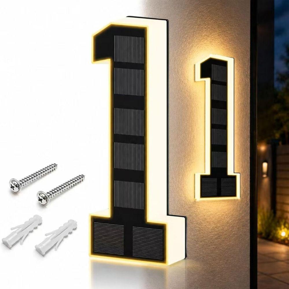 Solar Powered LED Address Numbers 6.7 Inch Size Solar Address Signs  Home Exterior
