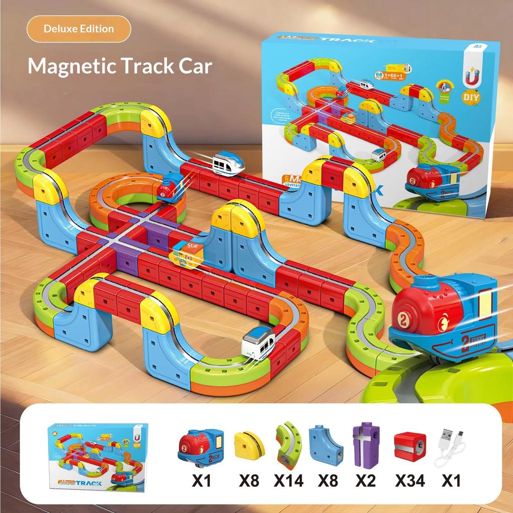 Magnetic Bullet Train Set With Electric Locomotive Magnetic Track DIY Building Blocks For Stem Educational Construction