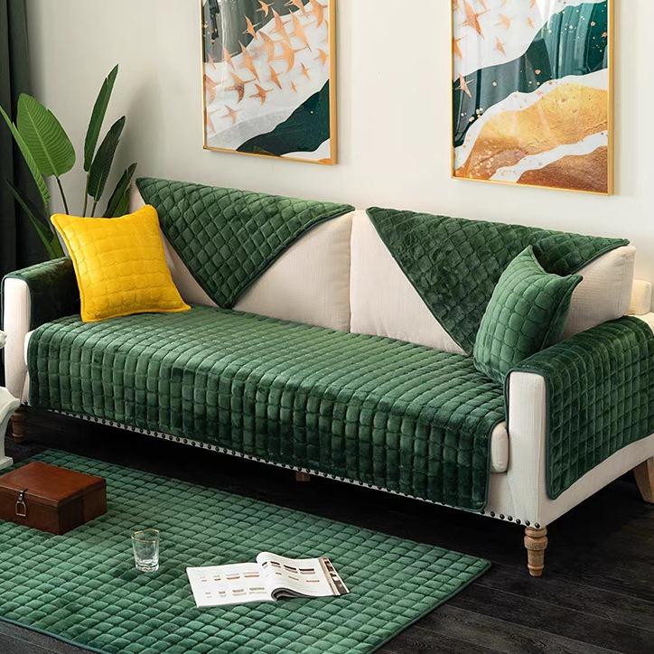 Flannel Practical Sofa Cushion, Simple and Fashionable Plush Cushion, Thickened Flannel Sofa Towel for All Seasons