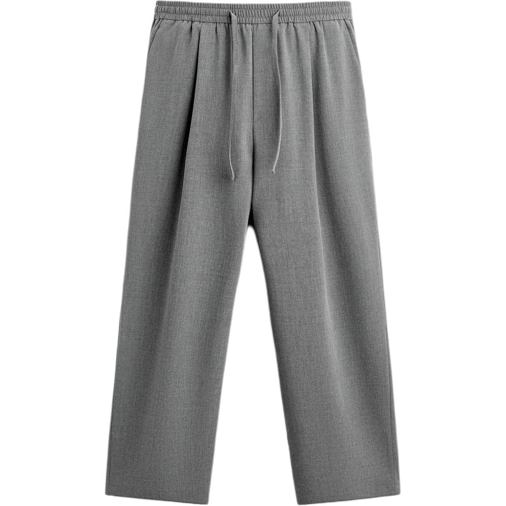 

ZARA American Style Loose Solid Color Comfortable Drawstring Casual Pants Men bottoms Gray 07380107-35 S