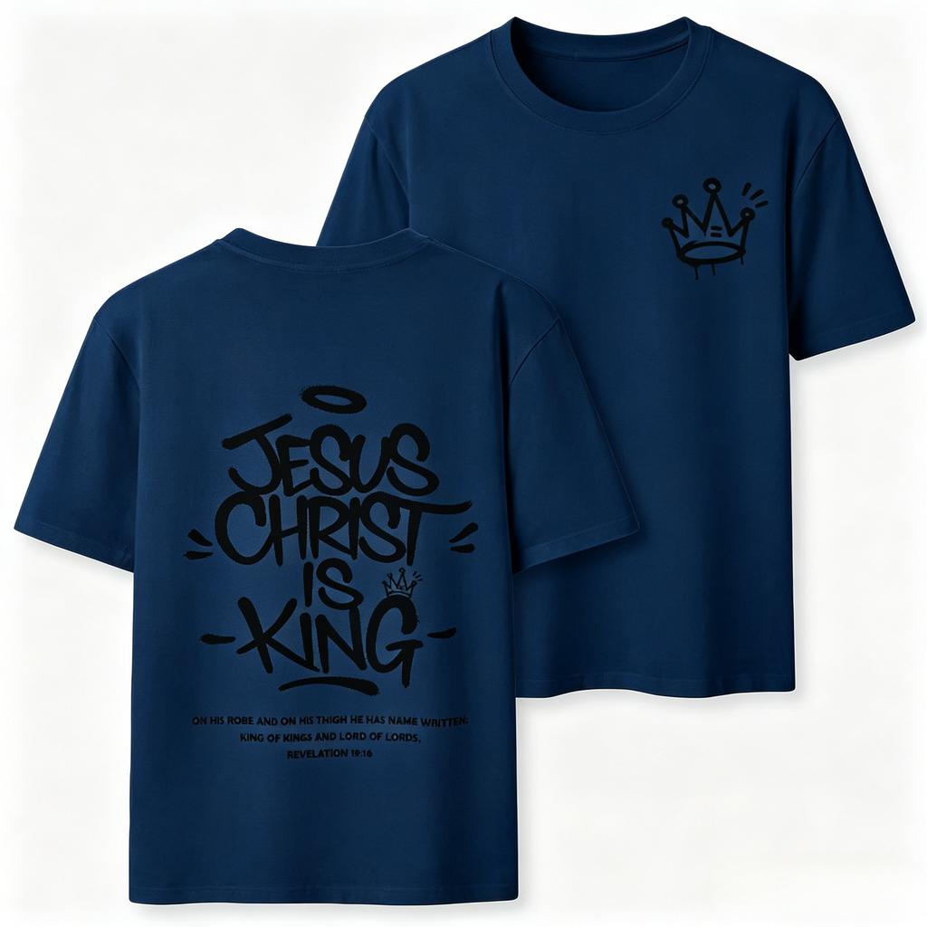 2026 New Style Jesus Christ Is King Christian Highquality Casual Breathable Tshirt for Both Unisexs Clothing Women Summer TShirt