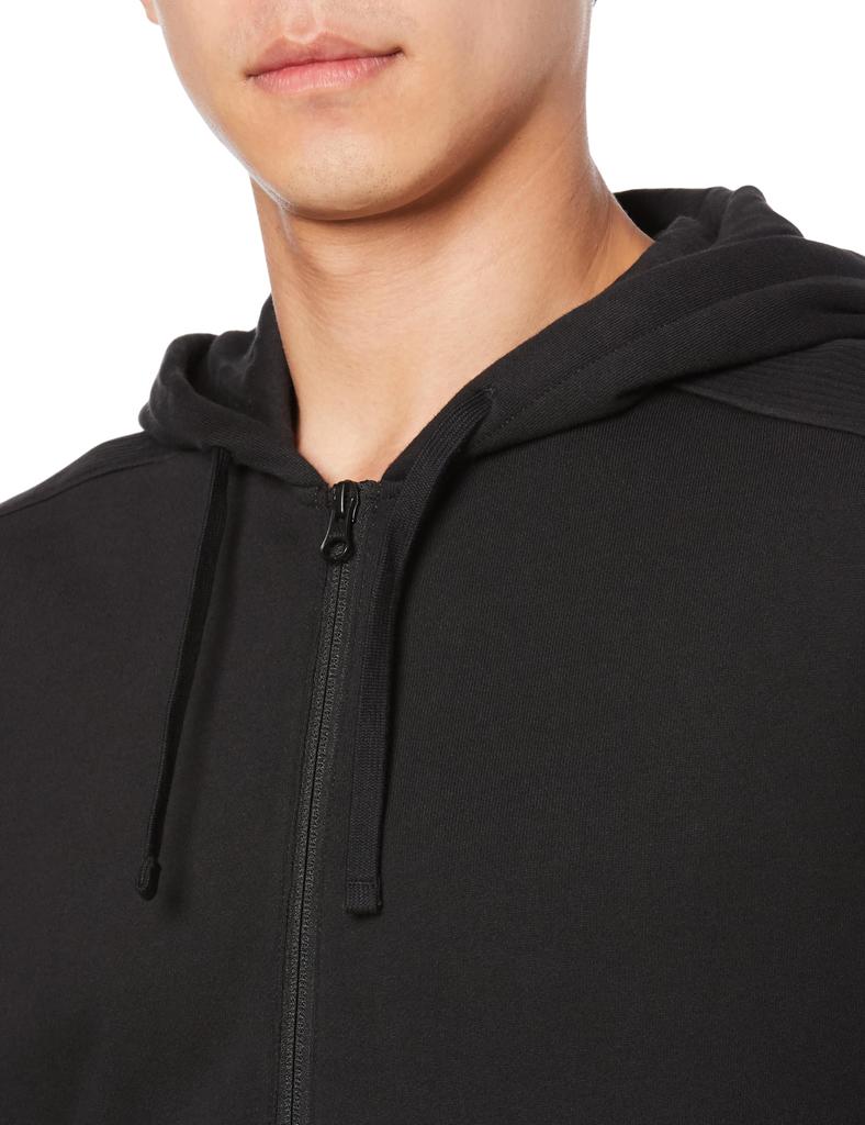 Adidas IKX00 Lounge French Terry Black Men's Full-Zip Hoodie, (IQ3422)