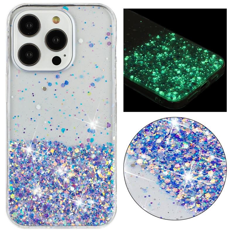 Glitzernde Nacht leuchtende TPU-Hülle für iPhone Air 17 16 15 13 12 11 Pro Max 14 Plus 17Pro 16Pro I Phone Flüssiger Treibsand Deckel