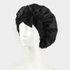 Bonnet de Nuit en Satin pour Femmes avec Nœud Papillon Lien Réglable Soin des Cheveux Bonnet de Nuit Doux en Soie