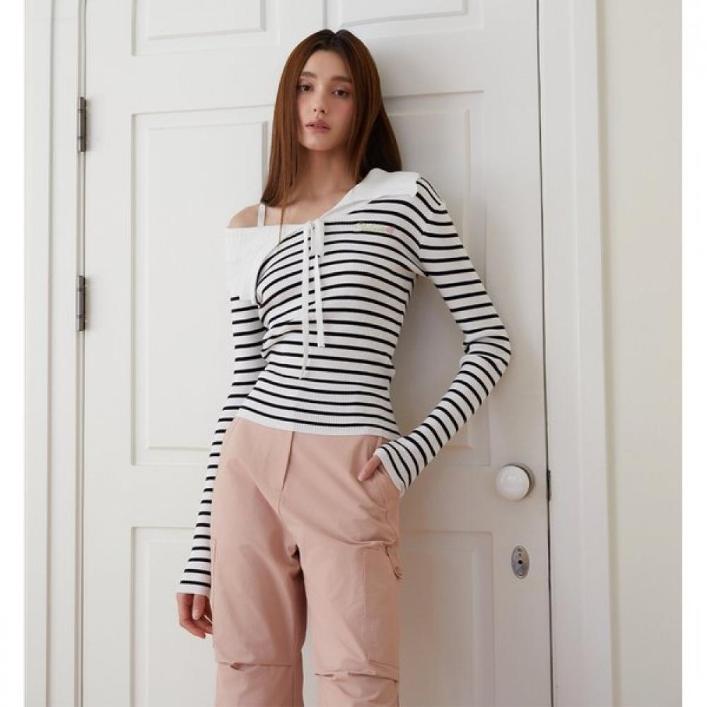 Big Collar Asymmetrical Knit Top Es2okl05 