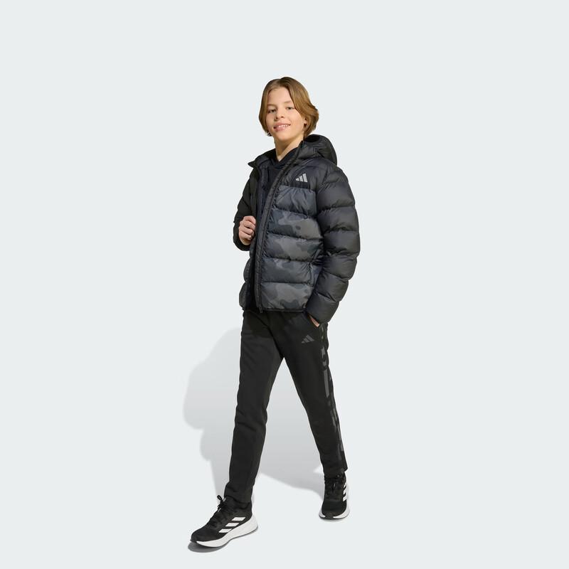 adidas Big Kids' Camo Print Water-Repellent Hooded Padded Jacket