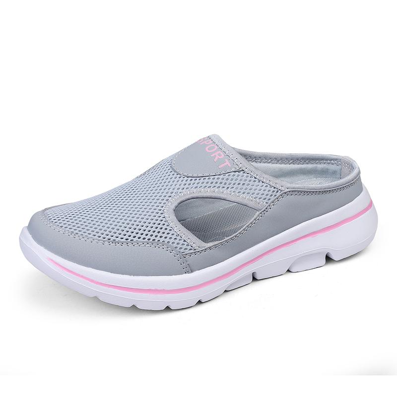 Men Women Summer Slip On Mesh Half Shoes Lightweight Breathable Casual Mules Super Light Outdoor Wear Resistant Flats