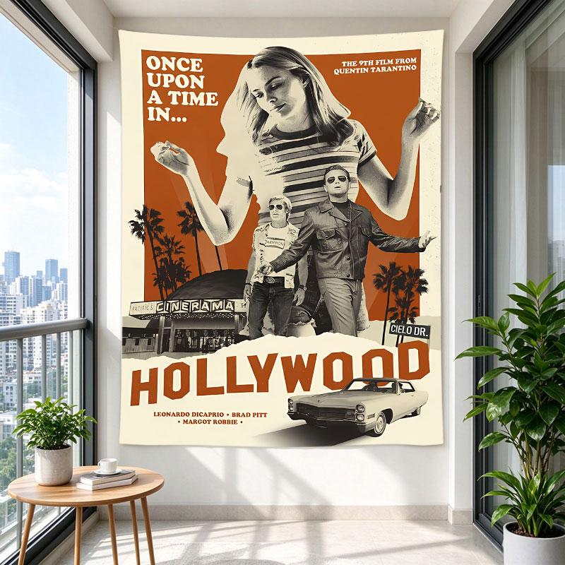 Once Upon A Time In Hollywood Retro Orange Movie Poster