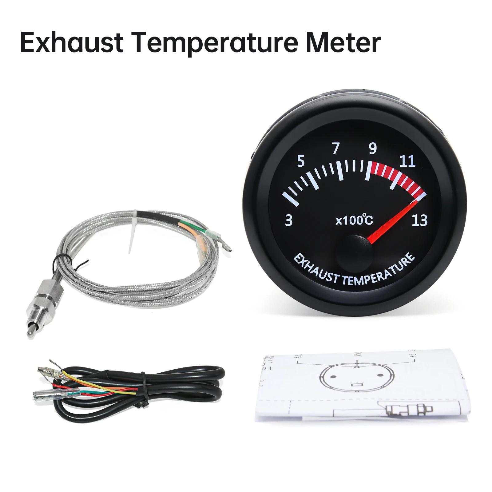 Universal 52mm 2  Car Auto Exhaust Gas Temp Gauge 300~1300 Celsius 12V Exhaust Gas Temp Gauge Ext Temp Meter EGT With Sensor Exhaust Temp Gauge