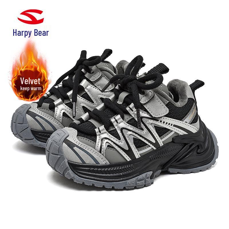 

Happy Bear Plush-Lined Boys Winter Sports Shoes with Velcro 28 сірий колір/чорний