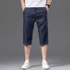 Pantaloncini di Jeans Lyocell Estivi da Uomo a Tre Dimensioni Vita Media Larghi Dritti Corti Elasticizzati Freschi Pantaloni Medi per Uomo