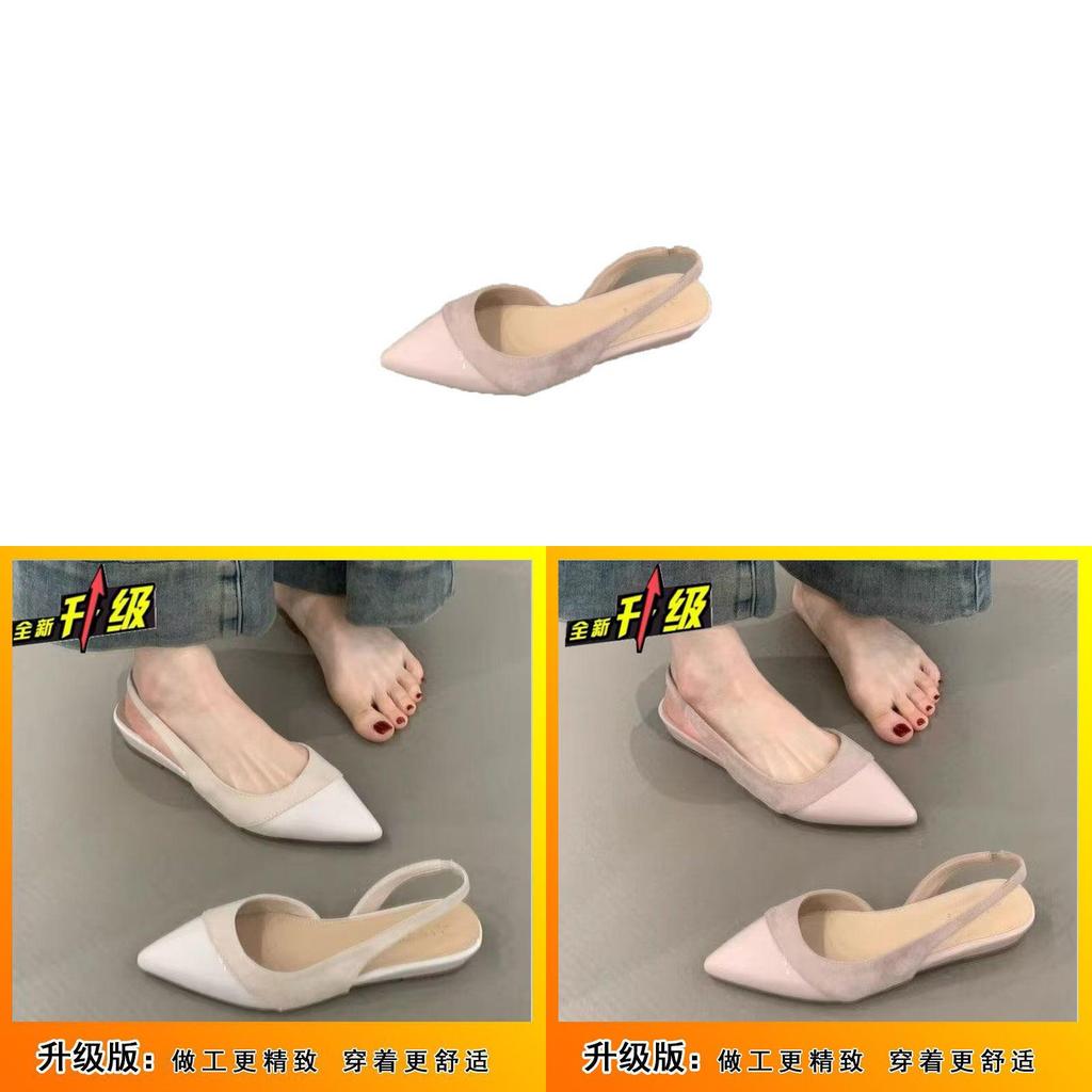 Fashion Womens Pu Flat Sandals With Pointed Tips And Solid Color Design For Summer Casual Comfort