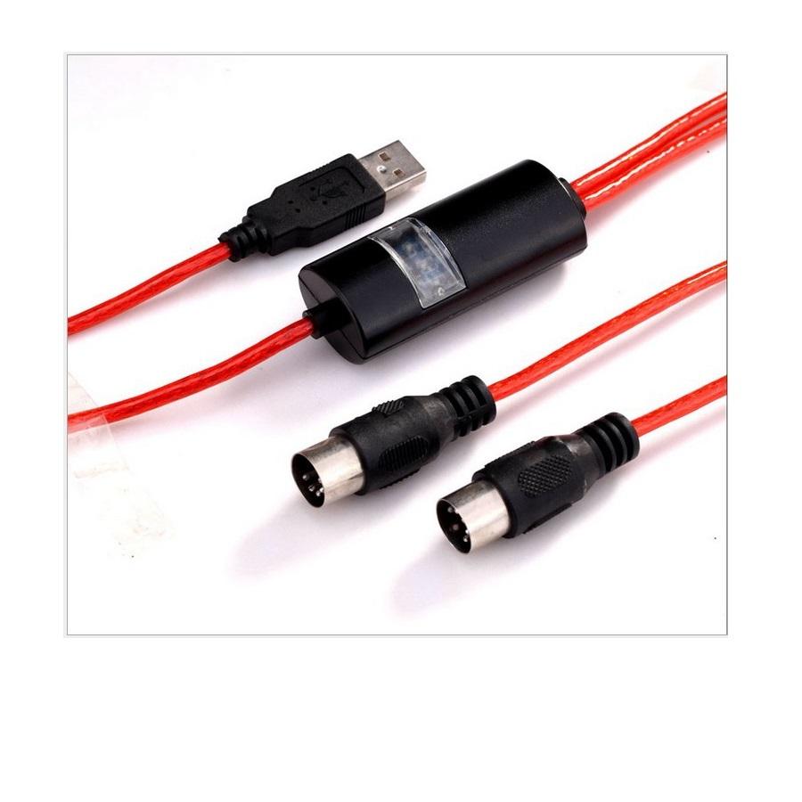 USB IN-OUT MIDI Cable Converter, Professional PC/ Laptop/ Mac To Music Keyboard Adapter Cord for Home Pinao Music Studio
