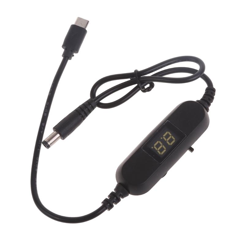 USB C 5V to 1V 3V 4.5V 6V 9V 12V Adjustable Output Voltages Cable Converter Cord for Toy Clock and more
