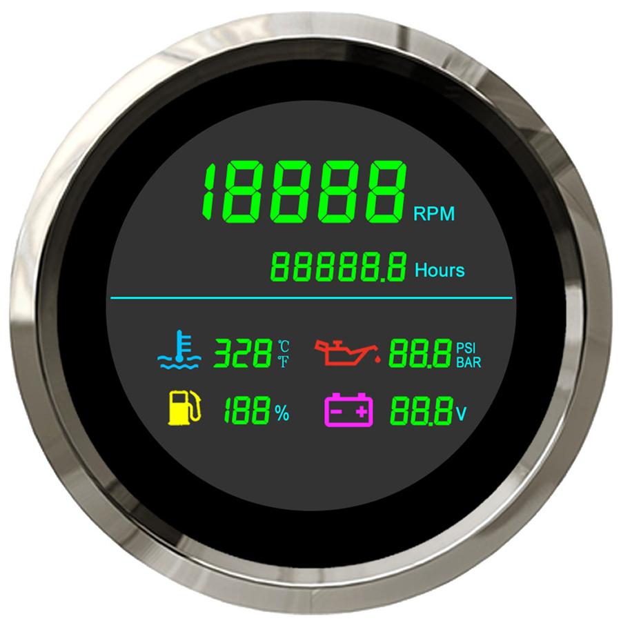 Tachometer, Fuel Level Sensor, Water Temperature Sensor, Oil Pressure Sensor, Voltmeter, Hour Meter 12V / 24V, 85 Mm