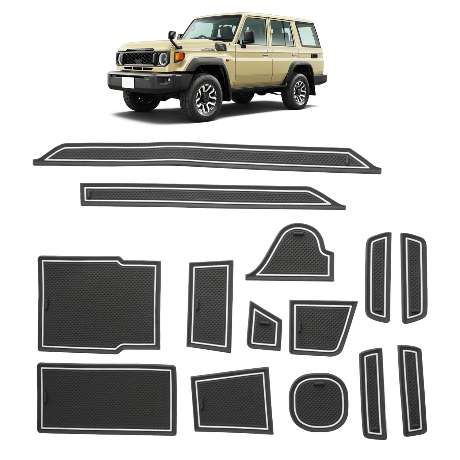 

ruiya Новый Toyota Land Cruiser 70 Land Cruiser 70 Эксклюзивный коврик Карман двери Салон Резиновый коврик 70 Аксессуары для Land Cruiser 70 Запчасти для Land Cruiser белый