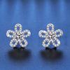 Light Luxury Sunflower Moissanite Stud Earrings In S925 Sterling Silver - D Color, 1 Carat, Perfect Gift for Women