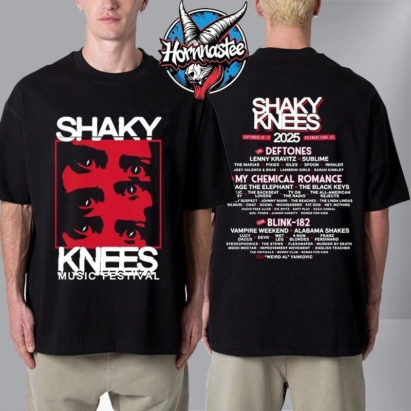 Shaky Gaze Knees Music Festival Line Up Unisex Double Sided 2025 Unisex T-Shirt S