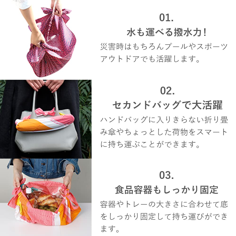Musubi Furoshiki designed by Masaru Aqua Drop FRUIT Light finish 70, Suzuki, FARM, Blue, 70cm, Polyester, Water-repellent