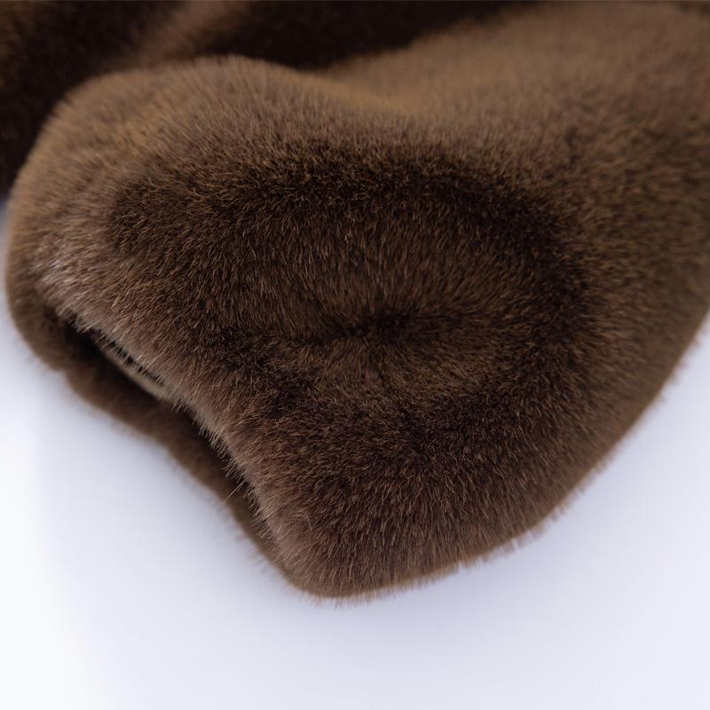 Middle-aged Women's Faux Fur Coat Winter Outerwears Hooded Elegant Thick Warm Fur Jackets for Women Clothes