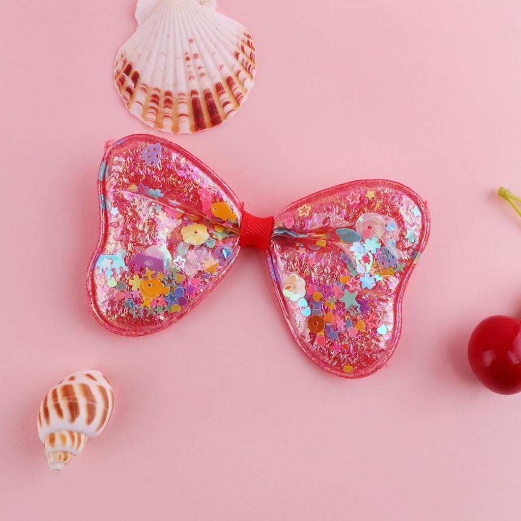 Sequined Transparent Bow Hair Accessories - DIY Colorful Headdress Embellishments