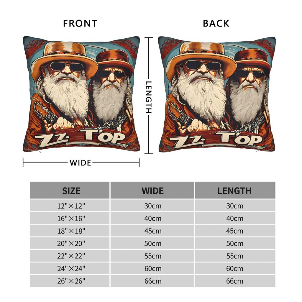 Band ZZ Top Pillow Cover  Comfy Cushion Cover Morden Pillow Case For Sofa Home Decoration