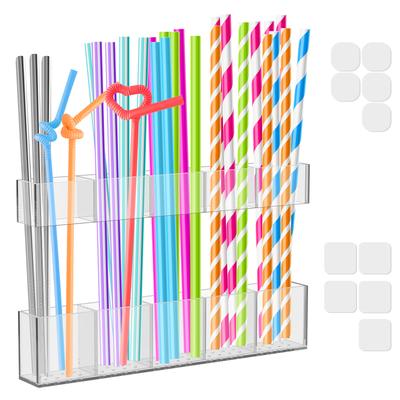 Trinkhalmhalter Organizer Ohne Bohren Schranktür Montiert Acryl Küche Essstäbchen Restaurant Stroh Aufbewahrungsregal