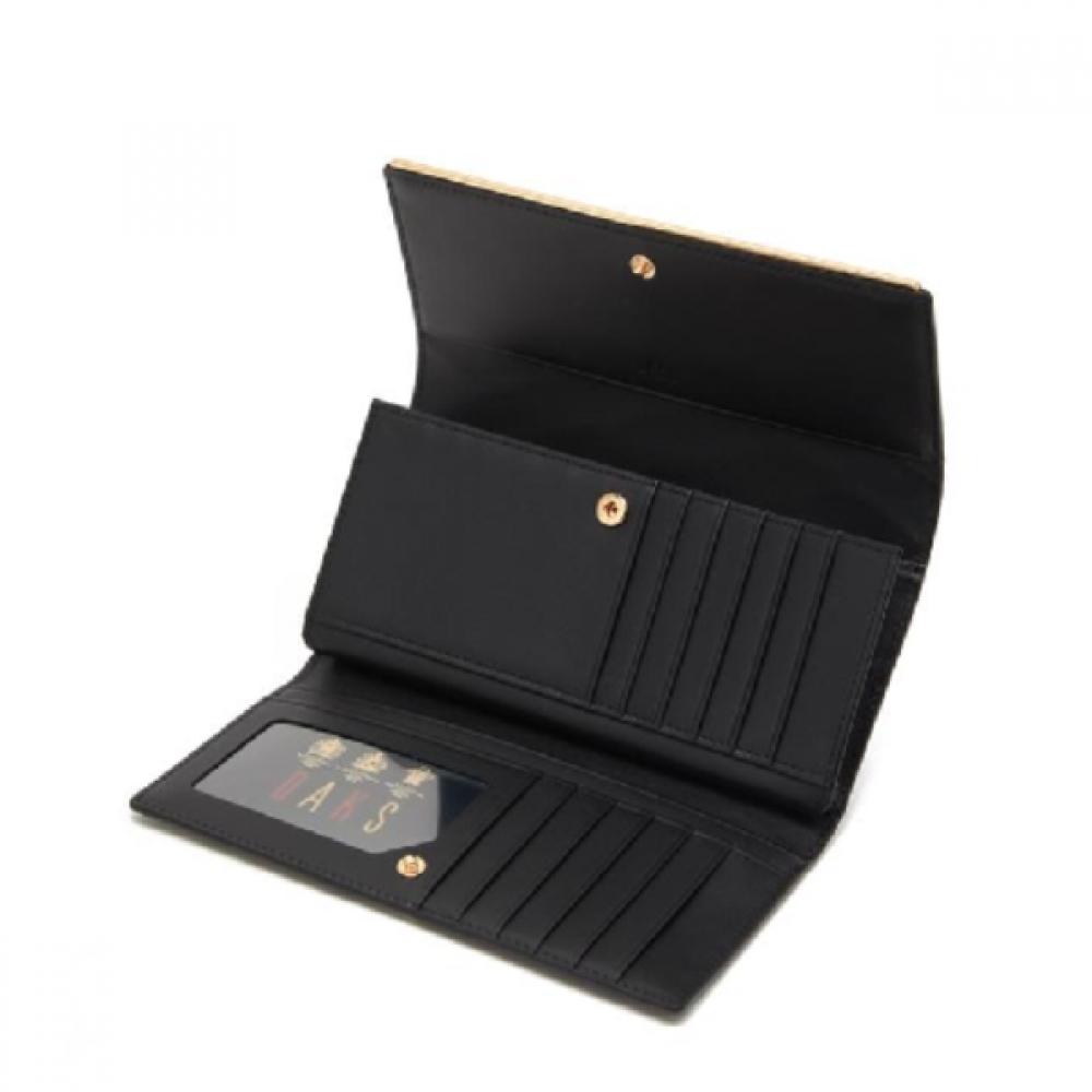 Daks Long Wallet Black Dd Embossed Leather Dcwa0f411bk