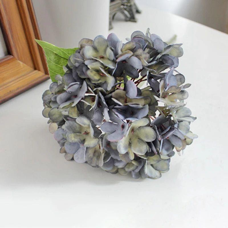 

1/5pcs Artificial Hydrangea Fake Flower Home Decoration Accessories Wedding garden Gifts Props Indoor outdoor Diy Bridal Bouquet 1pieces коричневий