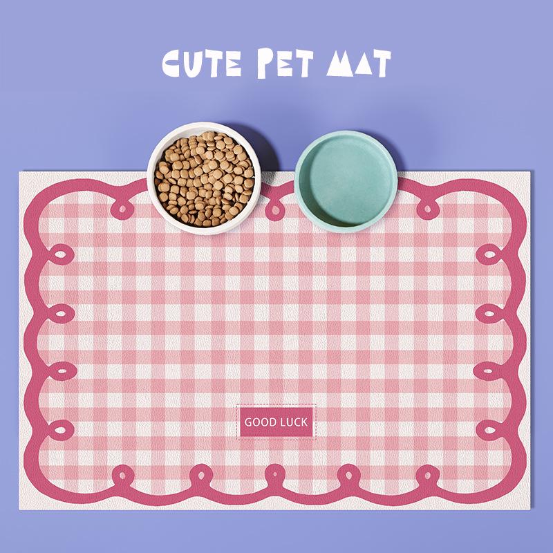 Cat & Dog Feeding Mat: Absorbent, Non-Slip Placemat - Easy Clean, Stain Resistant with Cartoon Design