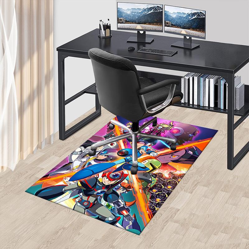 

1pc Mega Man Anime Cartoon Design Office Chair Mat Non-Slip Carpet for Home Decor, Living Room, Bedroom, Game Room - Perfect Gift for Fans!Y033 60cm by 90cm