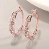 Unisex Rhinestone Large Circle Hoop Earrings with Sparkling Embellishments