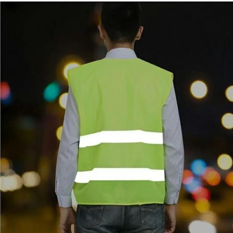 Car Reflective Safety Vest High Visibility Yellow for Traffic Running Cycling Outdoor Sports