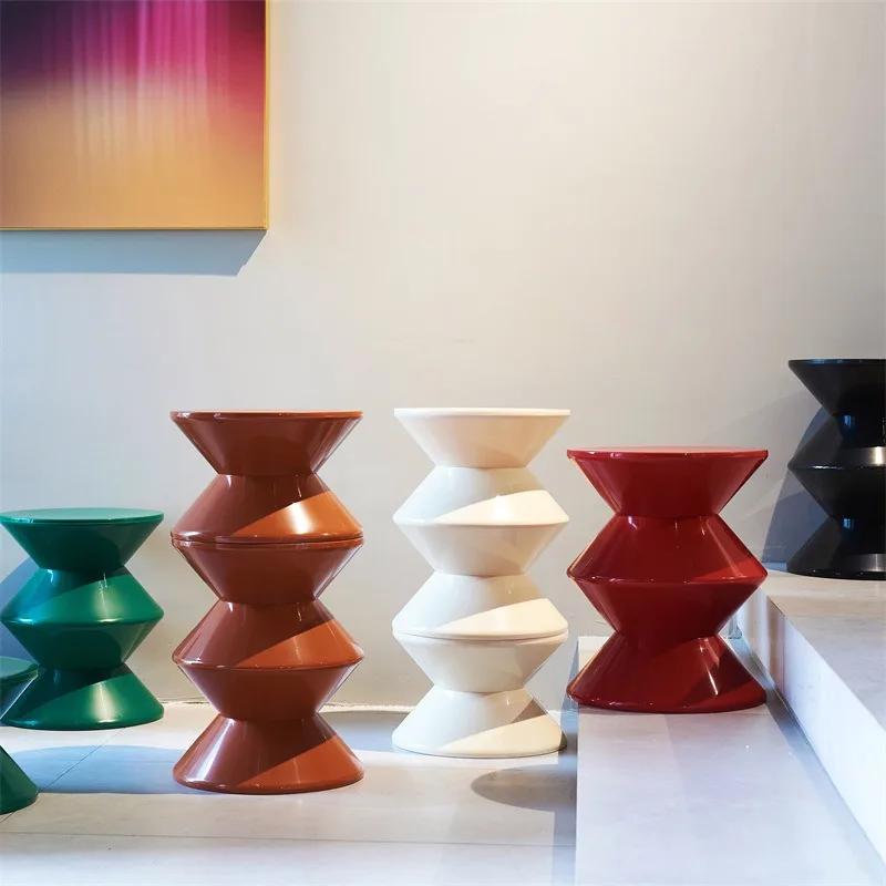 Round Coffee Table Plastic Nordic Home Furniture Living Room Sofa Side Tables Hallway Shoes Stool Balcony Small Desk Nightstands