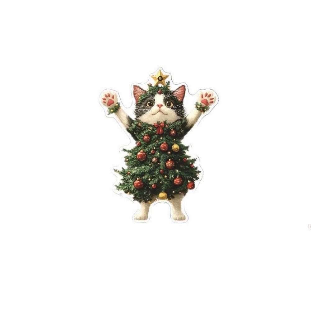 1PCS Christmas Tree Pendants Acrylic Cute Cat Hanging Ornaments for Wall Xmas Tree Decorations Party Supplies New Year Gifts