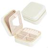 Zippered Jewelry Box with Compartments Small Mirror Soft Space