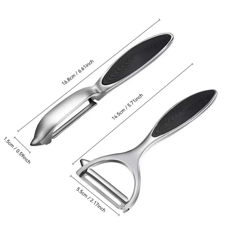 Two-piece Stainless Steel Peeler Zinc Alloy Blade Multifunctional Vegetables and Fruits Peeling Knife Household Kitchen Tools