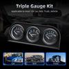 52mm Triple gauge 3 in 1 Volt Meter + 100-250℉ water Temp Gauge+0-100psi Oil Pressure Gauge & Oil Temperature Gauge With Sensor