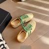 Leather Retro Yellow German Training Shoes Women's 2025 New Inner Height Increase Casual Sports Shoes Low-top Versatile Forrest Gump Board Shoes