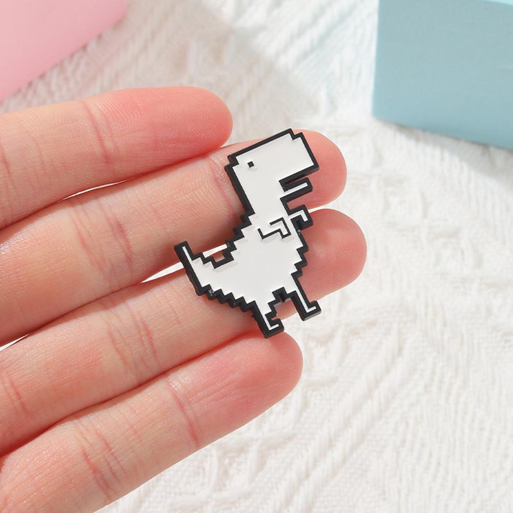 Spilla Creativa Retro Animale Dinosauro Smalto Pixel Geometrico T-rex Spille Lega Distintivo Moda Per Gioielli Regali