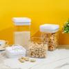 Rectangular Dry Food Cereal Flour Beans Airtight Flip Storage Container Holders