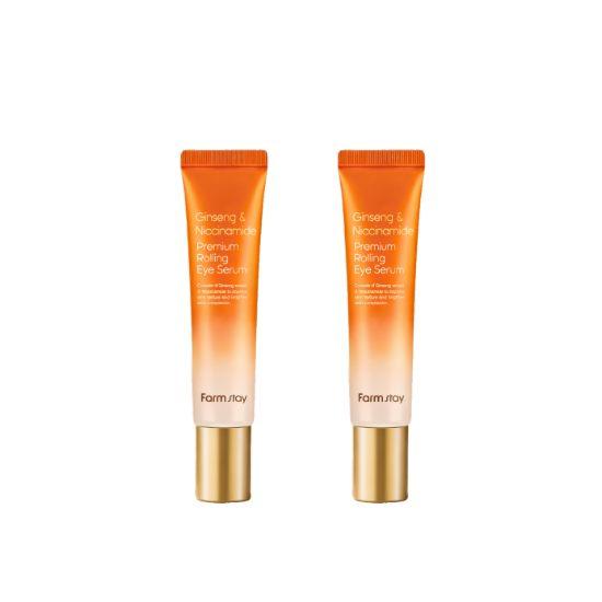 Farmstay Ginseng & Niacinamide Rolling Eye Serum Anti-Aging & Brightening Care 25ml x2