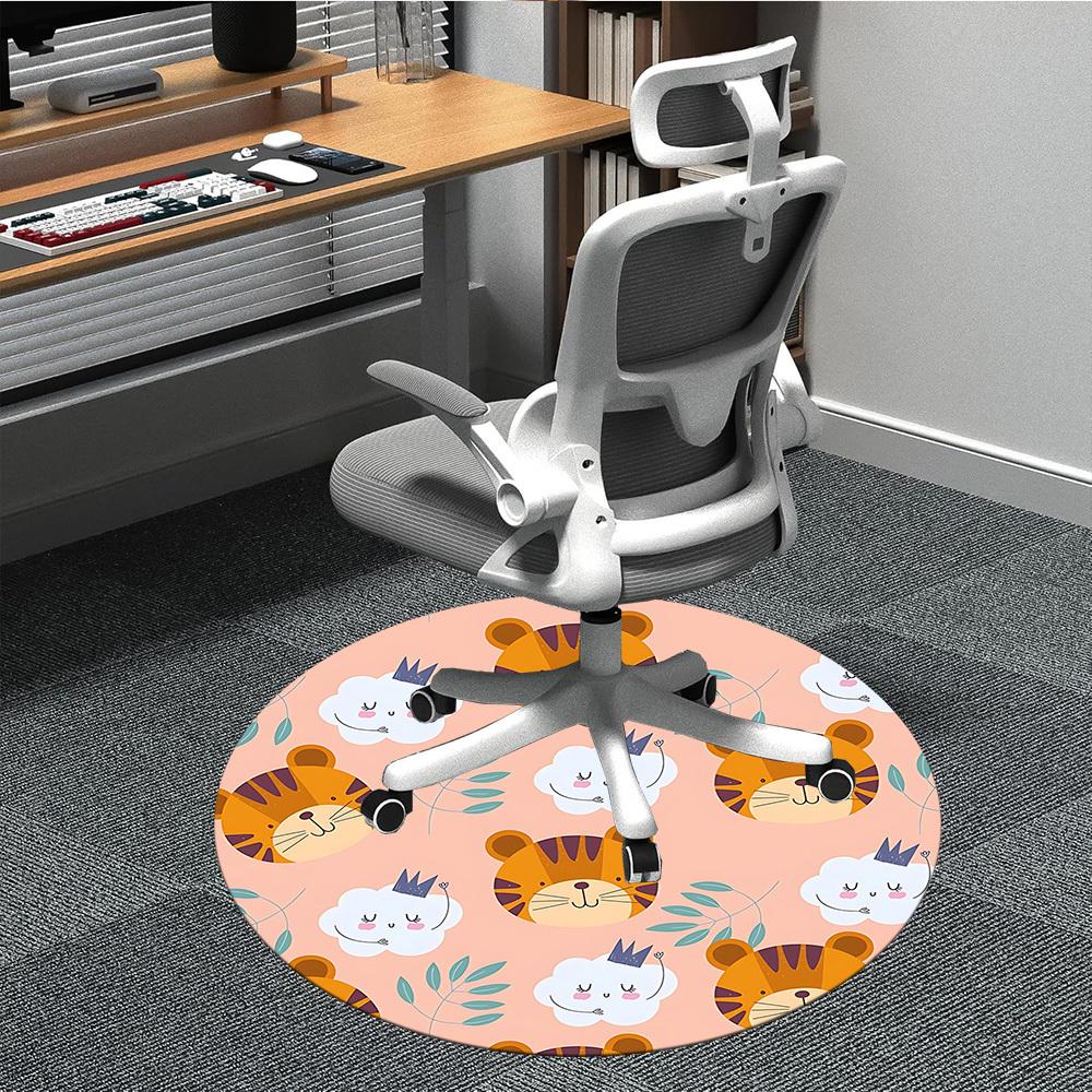 

1pc Tiger Clouds Pattern Chair Carpet for Office Machine Washable Rug for Office, Good Gift for Family or Friends yy251225191 80cm by 80cm